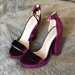 Velvet Magenta Shoe Republic LA platform heels.